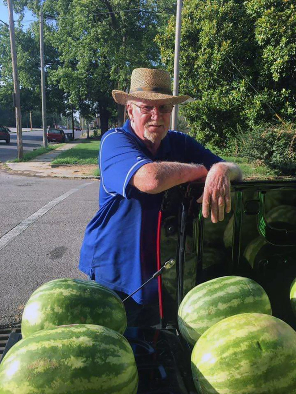 <strong>John Materna, 76, died May 29, two weeks after he was shot during a May 15 robbery while selling watermelons at Homer Street and Wayne Avenue in The Heights neighborhood.</strong> (Courtesy April Stokes)