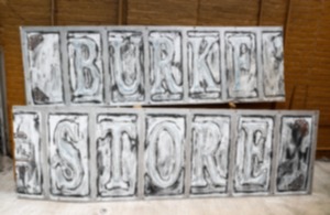 <strong>Pieces of the old Burke&rsquo;s Book Store aluminum sign still survive on Wednesday, May 31, 2023.</strong> (Mark Weber/The Daily Memphian)