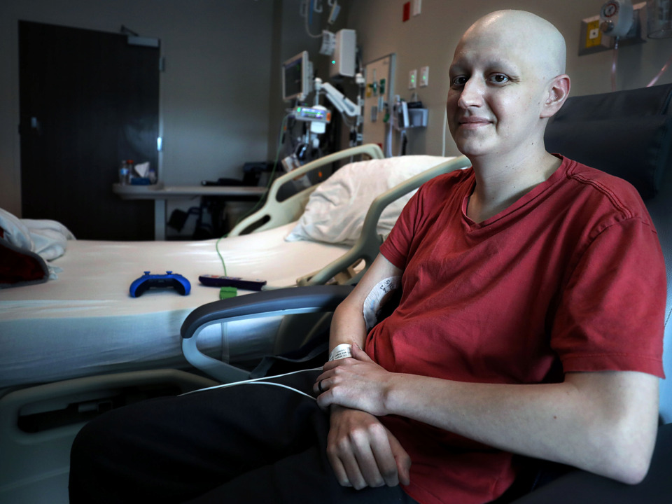 <strong>Bradford Neveu, 31, is currently undergoing CAR T-cell therapy at Methodist University Hospital.</strong> (Patrick Lantrip/Daily Memphian)