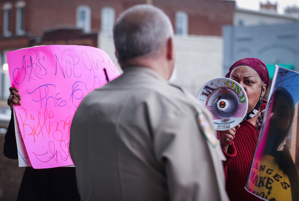 <strong>Activists gathered outside of the the Shelby County Criminal Justice Center to protest the death of Gershun Freeman, who died while in custody after a physical altercation with officers.&nbsp;Since the beginning of 2019, 40 inmates have died while at 201 Poplar.&nbsp;</strong>(Patrick Lantrip/The Daily Memphian file)