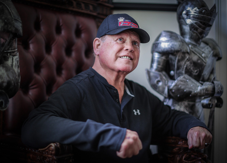 <strong>Jerry Lawler poses for a portrait on his throne at his East Memphis home June 1.</strong> (Patrick Lantrip/The Daily Memphian)