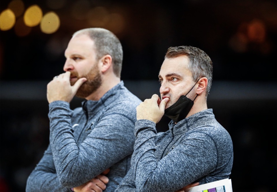 <strong>Memphis Grizzlies assistant coach Darko Rajakovic (right, with head coach Taylor Jenkins) has worked in Memphis since 2020.</strong>&nbsp;(Mark Weber/The Daily Memphian)