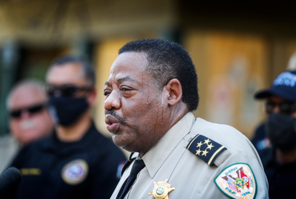 <strong>Shelby County Sheriff Floyd Bonner Jr. (in a file photo) said Saturday the deputy was in critical but stable condition and was scheduled for surgery.</strong> (Mark Weber/The Daily Memphian)