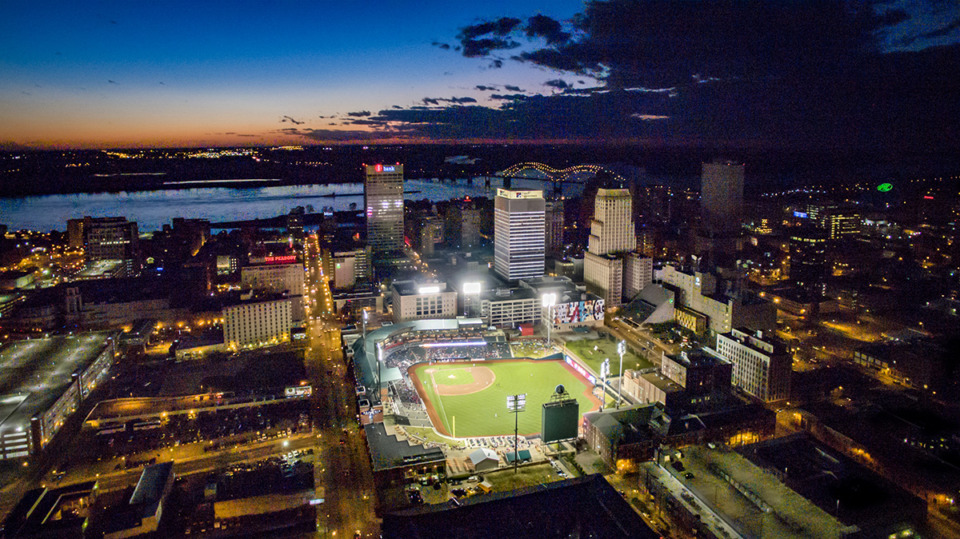 <strong>On April 1, 2000, the Redbirds opened AutoZone Park at Third Street and Union Avenue in Downtown Memphis by playing the Cardinals in an exhibition game before a full house.</strong> (The Daily Memphian file)