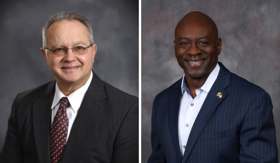 <strong>DeSoto County supervisor Michael Lee (left) and Thomas Tuggle, former director of the Mississippi Law Enforcement Officer Training Academy, are vying for the sheriff post in one of Mississippi&rsquo;s fastest-growing counties.</strong> (Courtesy Michael Lee; Courtesy Thomas Tuggle)