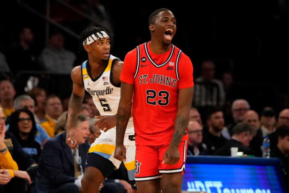 <strong>David Jones (23), who averaged 13.2 points per game last season, was a double-digit scorer for the past two seasons in the Big East at DePaul and St. John&rsquo;s</strong>. (Frank Franklin II/AP File)