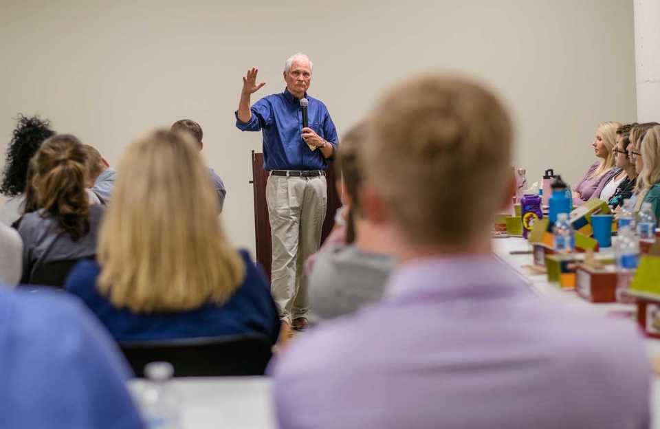 <strong>Dr. Scott Morris speaks to students participating in the Serving the Underserved certificate course at Church Health in Crosstown Concourse in Memphis. </strong>(Johnathan Martin/Special to The Daily Memphian)