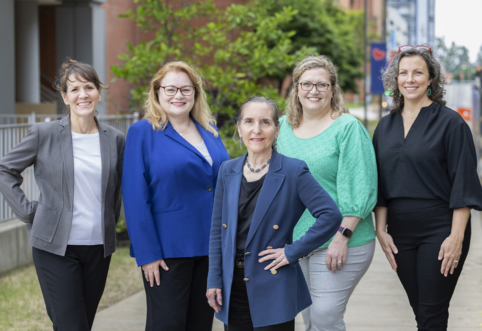 <strong>From left to right, Dr. Toni Whitaker, Sandy Guntharp, Dr. Terri Finkel, Jessica Liles, Danielle Keeton. The concept for All Kids Academy was modeled after a similar program Finkel worked on at Nemours Children&rsquo;s Hospital in Orlando, Florida, called Peds Academy.</strong> (Courtesy LeBonheur Children&rsquo;s Hospital)