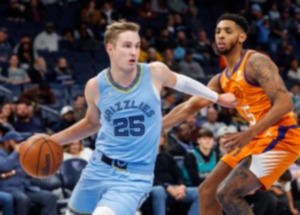 <strong>Sam Merrill appeared in six games for the Grizzlies before he was waived on Jan. 1, 2022. Merrill scored 27 points to lead all players Monday night.</strong> (Mark Weber/The Daily Memphian file)