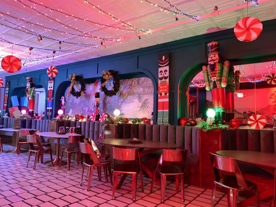 <strong>A Christmas-themed pop-up called The Lounge is in an upstairs section of IBIS cocktail bar at 314 S. Main St. Open through July 31, it features a variety of holiday decorations.</strong> (Courtesy Sullivan Shoots)
