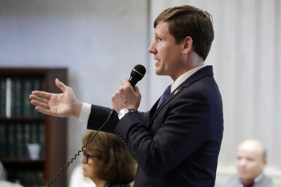 <strong>Sen. Brian Kelsey, R-Germantown, speaks during a debate on school voucher legislation on May 1, 2019, in Nashville.&nbsp;A group that filed a complaint about Kelsey&rsquo;s 2016 congressional finances is renewing its request for a complete investigation&nbsp;into whether Kelsey and his agents illegally funneled &ldquo;soft money&rdquo; from his state campaign accounts into his federal campaign Kelsey for Congress.</strong> (AP Photo/Mark Humphrey)