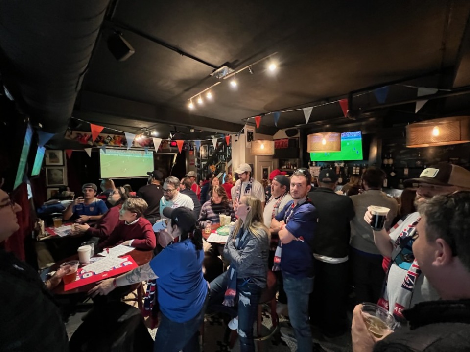 <strong>In 2019, soccer fans gathered at the Brass Door for a Women&rsquo;s World Cup watch party.&nbsp;Fans will gather again Friday, July 21 at 8 p.m. as the U.S. team plays Vietnam. </strong>&nbsp;(Courtesy&nbsp;Melanie McAninch)