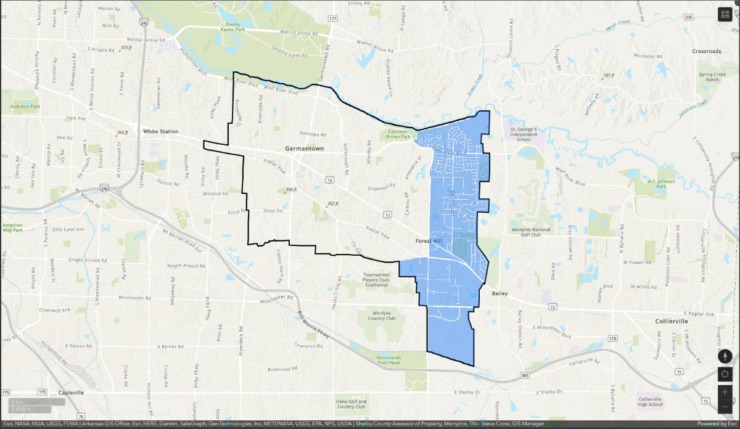 <strong>The area highlighted in blue may resume normal consumption and usage of water after following EPA guidelines provided.</strong> (Courtesy The City of Germantown)