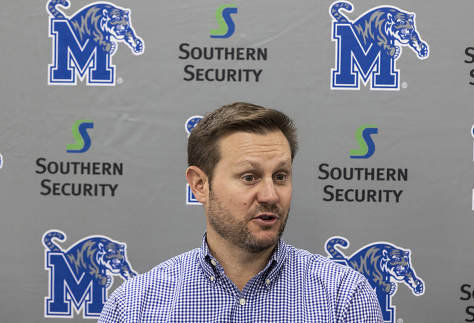 <strong>University of Memphis football head coach Ryan Silverfield speaks during the Memphis football annual luncheon at the Billy J. Murphy Athletic Complex March 15.</strong> (Brad Vest/Special to The Daily Memphian)