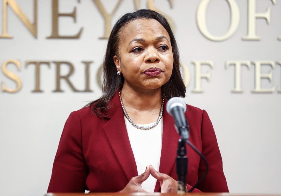<strong>Assistant Attorney General Kristen Clarke of the Civil Rights Division announced that the Department of Justice is opening an investigation into the City of Memphis and Memphis Police Department on Thursday, July 27, 2023 in Memphis.</strong> (Mark Weber/The Daily Memphian)