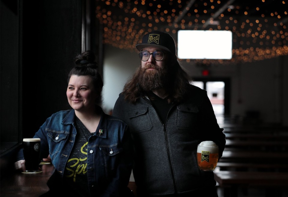 <strong>&ldquo;The first thought for the fair was to bring back the nostalgic feeling we all had growing up when we found out the book fair was coming,&rdquo; said Blair Perry (left). Perry and Ryan Allen are co-founders of Soul &amp; Spirits brewery on North Main Street.&nbsp;</strong>(Patrick Lantrip/The Daily Memphian file)