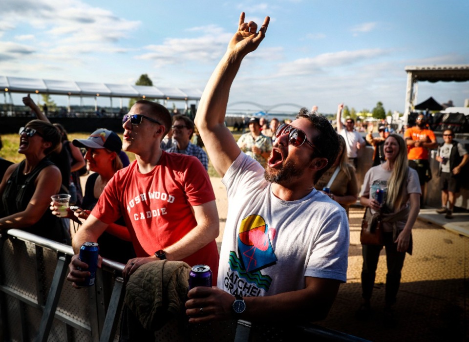 <strong>Low Cut Connie fans cheer the band on during Beale Street Music Festival May 5.</strong> (Mark Weber/The Daily Memphian file)