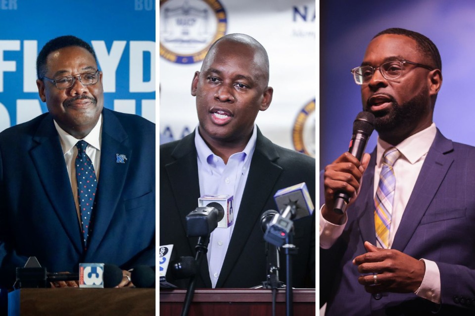 <strong>From left to right, candidates Floyd Bonner Jr., Van Turner and Paul Young are vying to be the next mayor of Memphis.</strong> (Mark Weber, Patrick Lantrip/The Daily Memphian file)