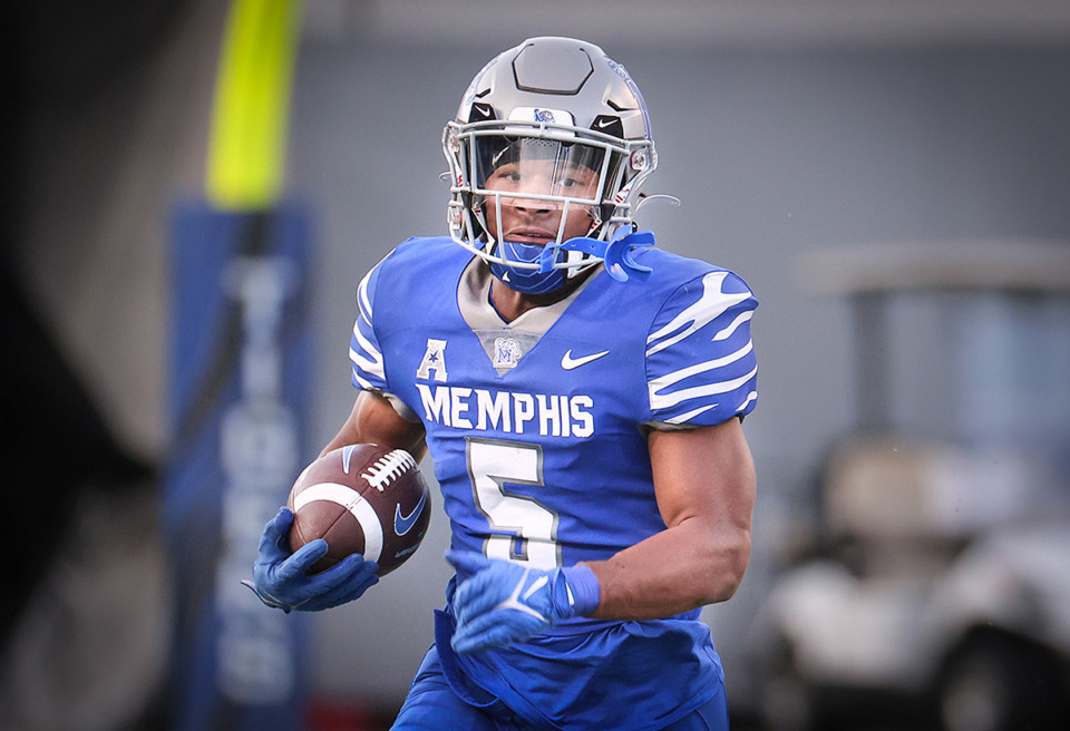<strong>&ldquo;Sutton Smith, he has dynamic make-you-miss ability with elite speed and vision,&rdquo; said Chris Whtie, University of Memphis special teams coordinator, about running back Sutton Smith (5).</strong> (Patrick Lantrip/The Daily Memphian file)
