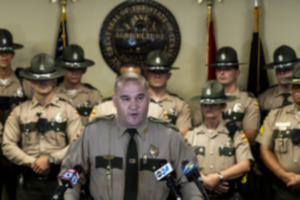 MEMPHIS, TN - August 9, 2023: Col. Matt Perry of the Tennessee Highway Patrol speaks with local media during a visit by Tennessee Gov. Bill Lee at the Tennessee Highway Patrol district headquarters. Lee traveled to Memphis to address the recent rise in violence the city has faced. (Brad Vest/Special to The Daily Memphian)