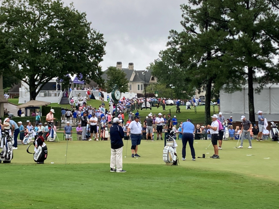 <strong>The&nbsp;FedEx St. Jude Championship takes place at TPC Southwind in Memphis.</strong> <strong>The PGA Tour pros began play at 10:15 a.m. on Thursday after a rain delay.</strong> (David Boyd/The Daily Memphian)
