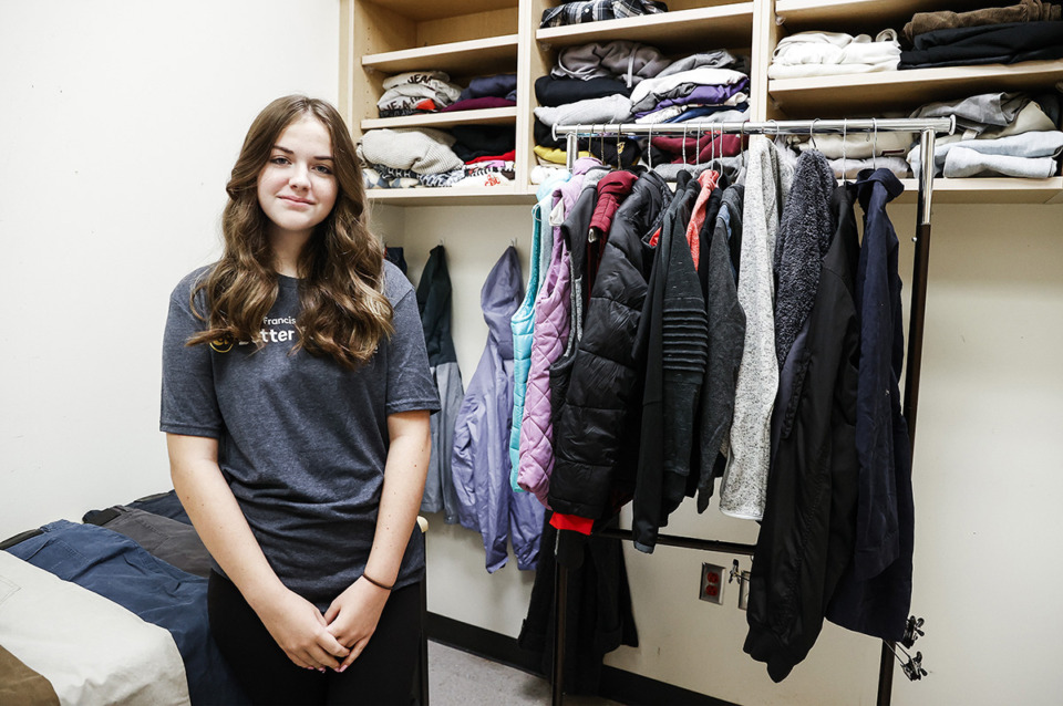 <strong>Belle Jenkins, 13, volunteered her time at the clothes closet at Saint Francis Hospital-Bartlett this summer.</strong> (Mark Weber/The Daily Memphian)