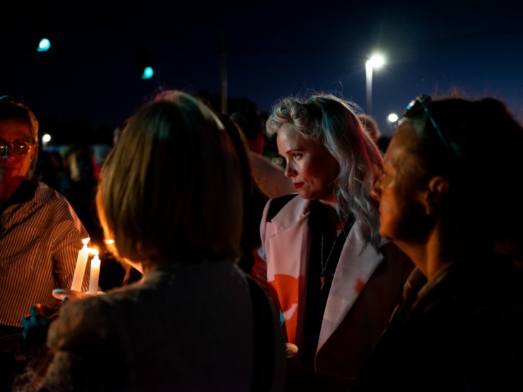 <strong>Elvis fans gather in quiet remembrance of the King of Rock &lsquo;n&rsquo; Roll at the annual Candlelight Vigil at Graceland on Aug. 15, 2023.</strong> (Brad Vest/Special to The Daily Memphian)