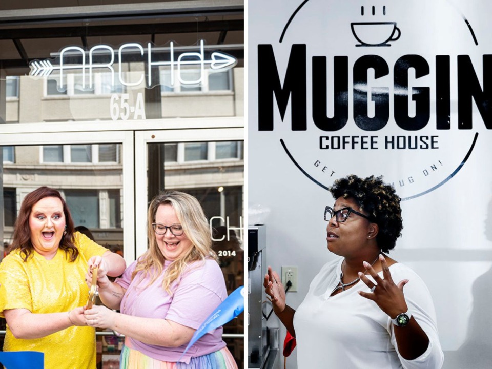 <strong>Muggin&rsquo; Coffeehouse and feminist gift shop Archd both won packages that, in addition to a $5,000 cash prize, include consultation services, educational resources, marketing support and a &ldquo;technology makeover.&rdquo;</strong> (From left to right: Courtesy Archd/Camille Leigh Photography; Mark Weber/The Daily Memphian file)