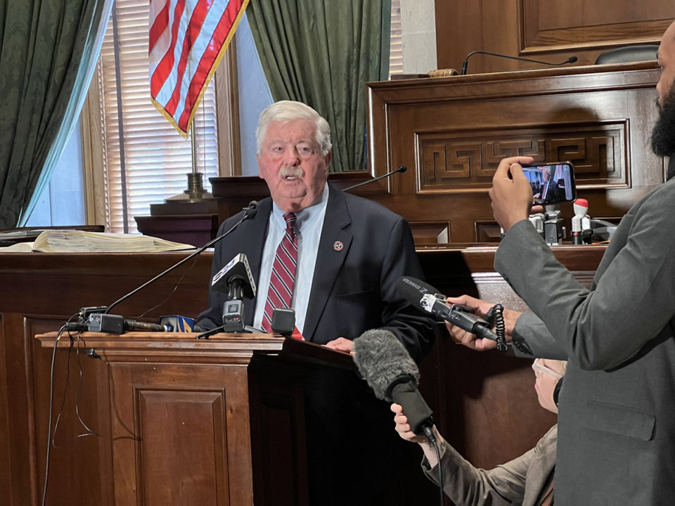 <strong>&ldquo;We&rsquo;ve completed what the governor&rsquo;s asked us to do,&rdquo; Lt. Gov. Randy McNally (R-Oak Ridge) said at a brief press conference after the floor session during the August 2023 special session.</strong> (Ian Round/The Daily Memphian)