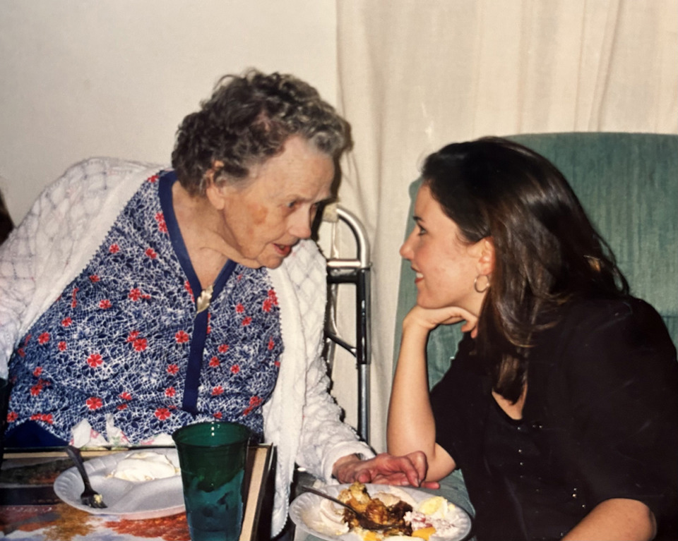 <strong>Candace Echols sits with her great-grandmother, Mattie Hanley Williams of Millington.</strong> (Courtesy Candace Echols)