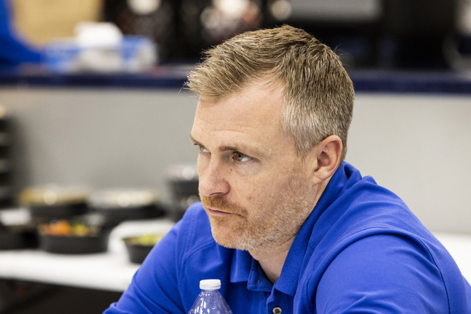 <strong>University of Memphis Tigers assistant coach Matt Barnes during the Memphis football annual luncheon at the Billy J. Murphy Athletic Complex on March 15, 2023.</strong> (Brad Vest/Special to The Daily Memphian file)