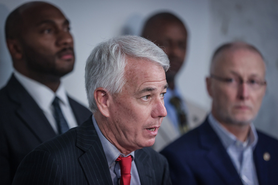 <strong>Shelby County District Attorney General Steve Mulroy speaks to the media after the conclusion of a public-safety meeting hosted by the DA&rsquo;s office Aug. 31.</strong> (Patrick Lantrip/The Daily Memphian)