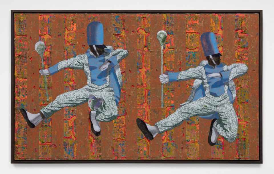 <strong>Derek Fordjour&rsquo;s &ldquo;Airborne Double&rdquo;.</strong> (Frances Fine Art Collection/Courtesy of the artist, David Kordansky Gallery and Petzel Gallery.)