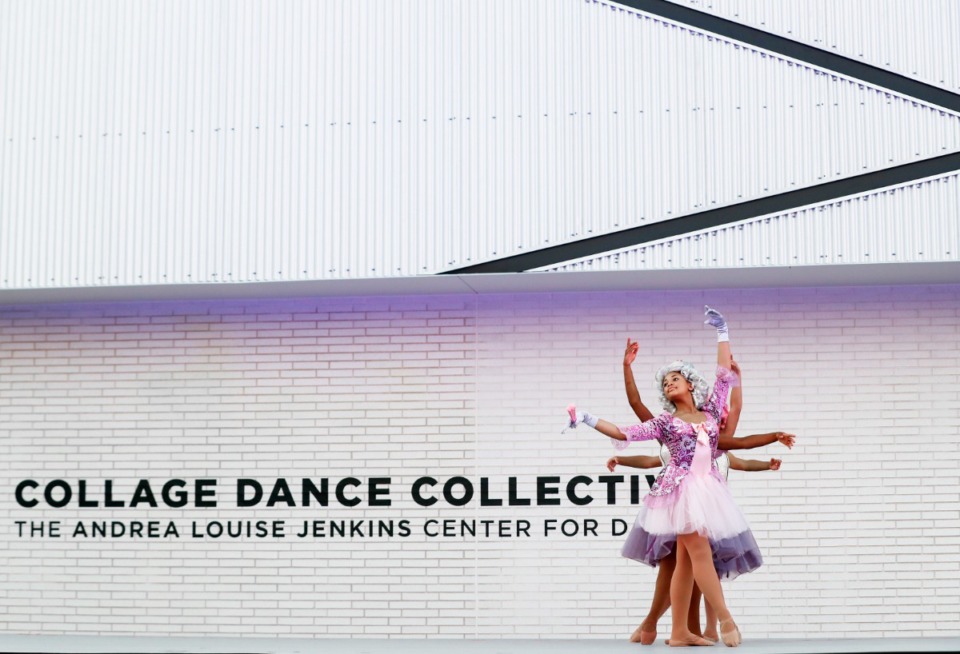 Collage Dance Collective students preform during a ribbon cutting ceremony on Thursday, Sept. 23, 2021. (Mark Weber/The Daily Memphian)