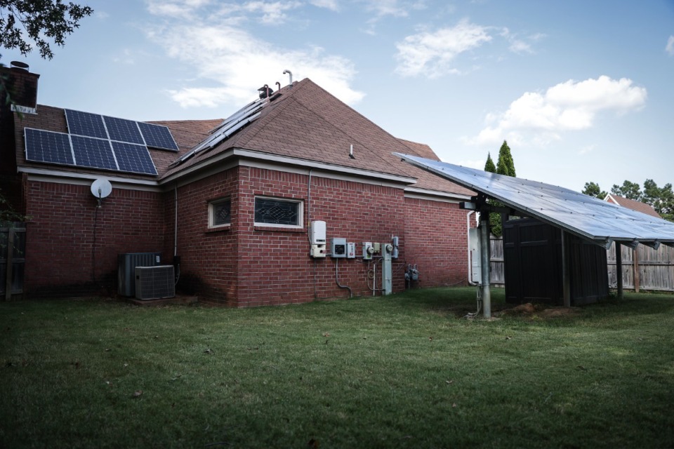 <strong>Joe Ozegovic has multiple solar panels on his Bartlett home.&nbsp;Next year, Memphis Light, Gas and Water will look at the feasibility of utility-owned solar power in hopes to power homes temporarily during outages.</strong> (Patrick Lantrip/The Daily Memphian)
