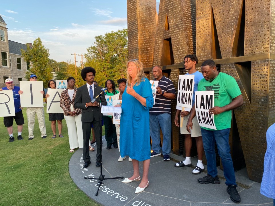 <strong>Knoxville state Rep. Gloria Johnson opened her bid in next year&rsquo;s U.S. Senate Democratic primary Tuesday, Sept. 5, with the third of three stops across the state in Memphis.</strong> (Bill Dries/The Daily Memphian)