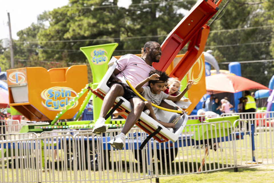 <strong>Ronald Frazier, left, and Antonio Frazier, right, partake in the Germantown Festival.</strong> (Brad Vest/Special to The Daily Memphian)