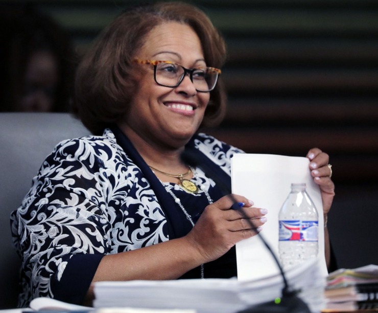 Memphis City Council member Patrice Robinson smiles during a Nov. 5, 2019 executive session at City Hall. (Patrick Lantrip/Daily Memphian)