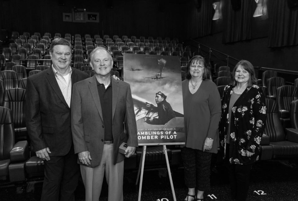 <strong>(From left to right), Mike Allen, Frank Allen, Patricia Bertagna, Anita Black.&nbsp;July 26 was the premiere (80th&nbsp;Anniversary of Arthur&rsquo;s Final Mission) at The Malco Forrest Hill Cinema Grill &amp; Bar in Germantown.</strong> (Submitted)