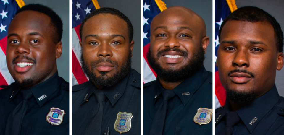 <strong>From left to right,&nbsp;Tadarrius Bean, Demetrius Haley,&nbsp;Desmond Mills Jr. and Justin Smith.&nbsp;</strong>(Courtesy Memphis Police Department)