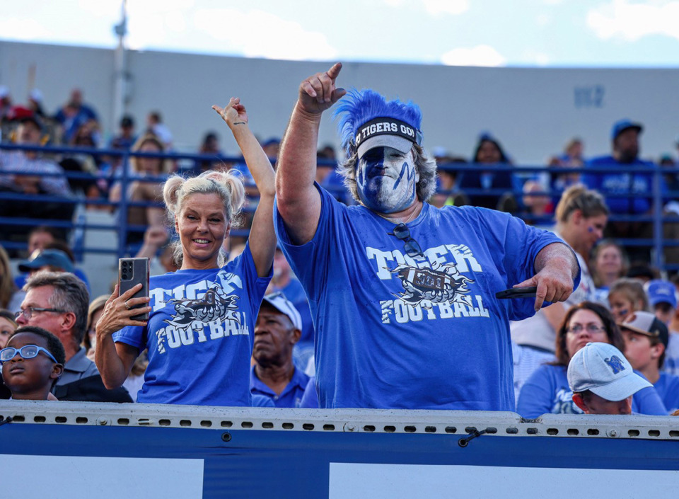 <strong>University of Memphis fans at Simmons Bank Liberty Stadium during the Tigers game against Bethune-Cookman on Sept. 2, 2023 </strong>(Wes Hale/Special to The Daily Memphian file)