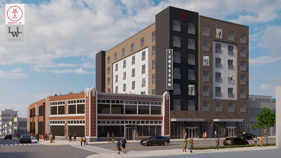 <strong>A rendering of the Tomorrow Building at 421 Monroe Ave. It will consist of 108 studio and one-bedroom units occupying six stories of new construction as well as street-level retail space.</strong> (Courtesy FTC Development)