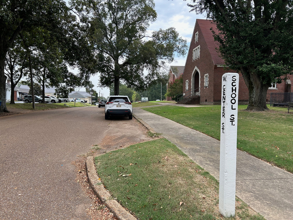 <strong>Center Street from School Street to Mt. Pleasant Road in downtown Hernando is one of more than a dozen streets the city has identified for paving improvements in the coming months.</strong> (Beth Sullivan/The Daily Memphian)