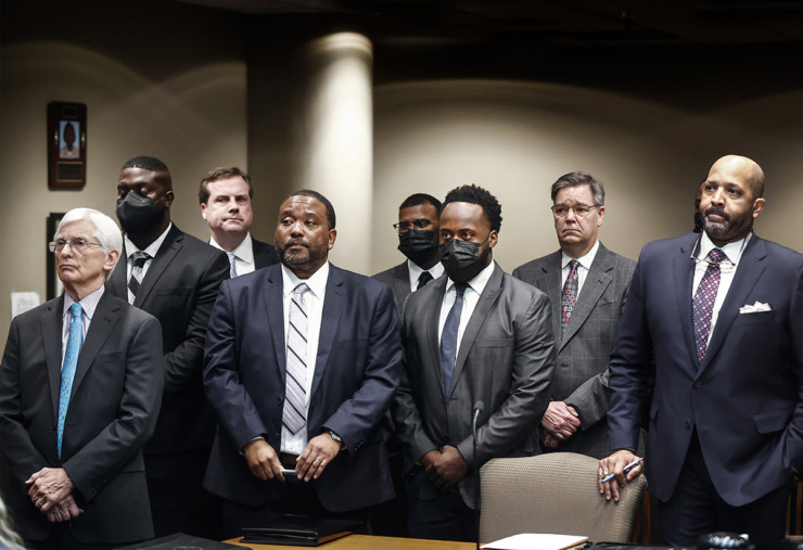<strong>Five officers indicted in Tyre Nichols&rsquo; death pleaded not guilty to murder Feb. 17, 2023, in Judge James Jones' courtroom.</strong> (Mark Weber/The Daily Memphian file)