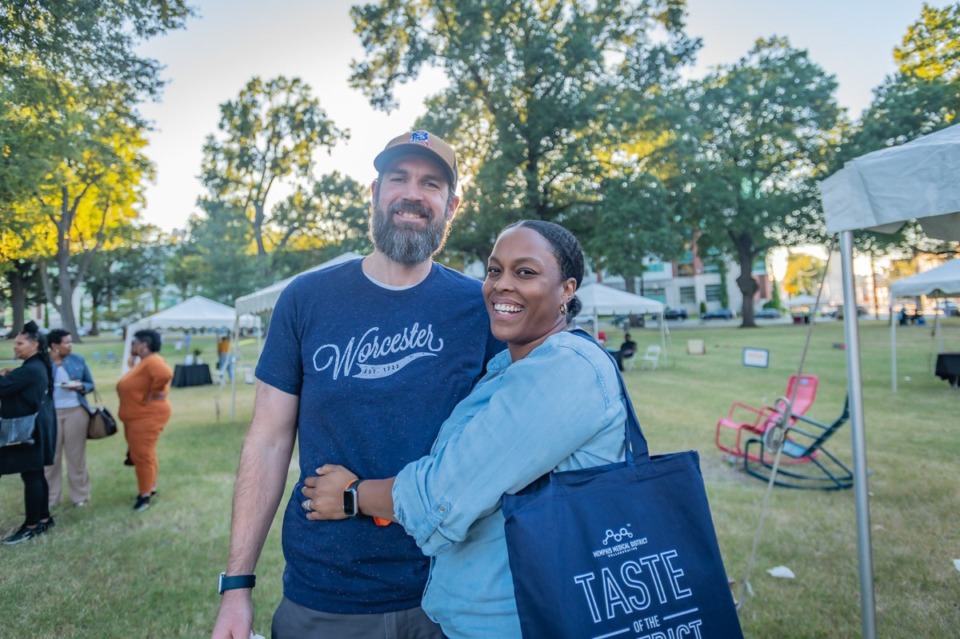 <strong>Two attendees are all smiles at the Taste of the District event in 2022.</strong> (Courtesy DC The Snapper)