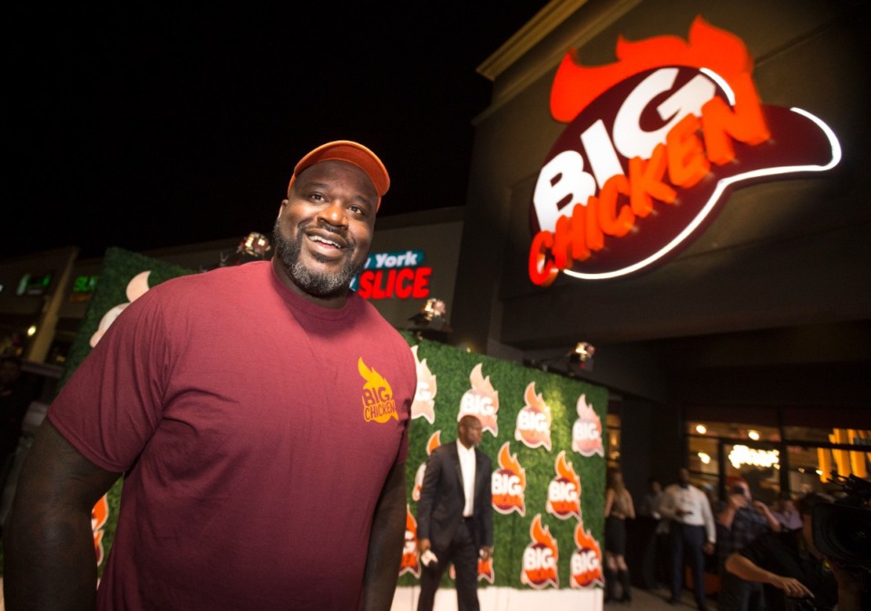 <strong>Retired NBA player Shaquille O'Neal smiles during the grand opening celebration of Big Chicken, Shaq's new fast-casual chicken restaurant in Las Vegas Oct. 23, 2018.</strong> (Richard Brian/Las Vegas Review-Journal via AP file)