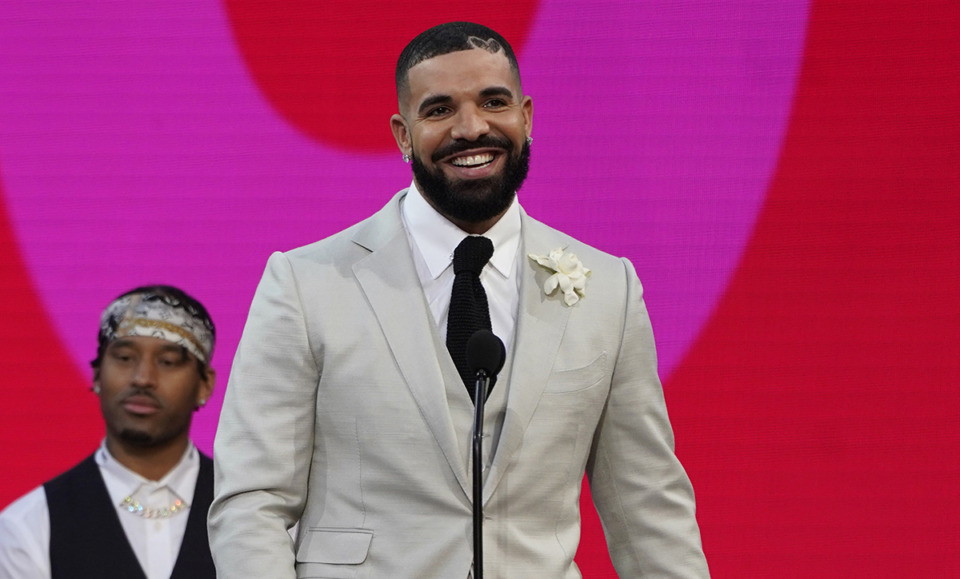 <strong>Drake accepts the artist of the decade award at the Billboard Music Awards May 23, 2021, at the Microsoft Theater in Los Angeles.</strong> (Chris Pizzello/AP file)
