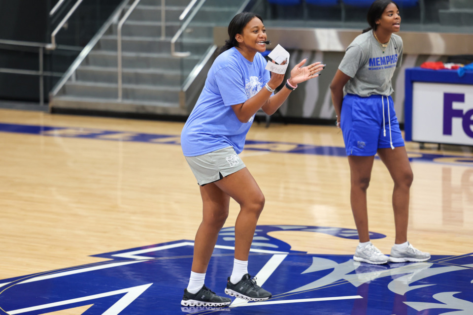 <strong>&ldquo;I think that we have to do things a certain way to get where we want to be and one of those things is our mentality,&rdquo; head coach Alex Simmons (middle) said&nbsp;during practice on Wednesday, Sept. 27, 2023.</strong> (Wes Hale/Special to The Daily Memphian)