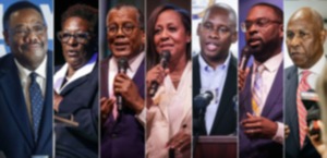 <strong>Mayoral candidates include Floyd Bonner Jr. (left), Karen Camper, J.W. Gibson Jr., Michelle McKissack, Van Turner, Paul Young and Willie Herenton.</strong> (The Daily Memphian files)