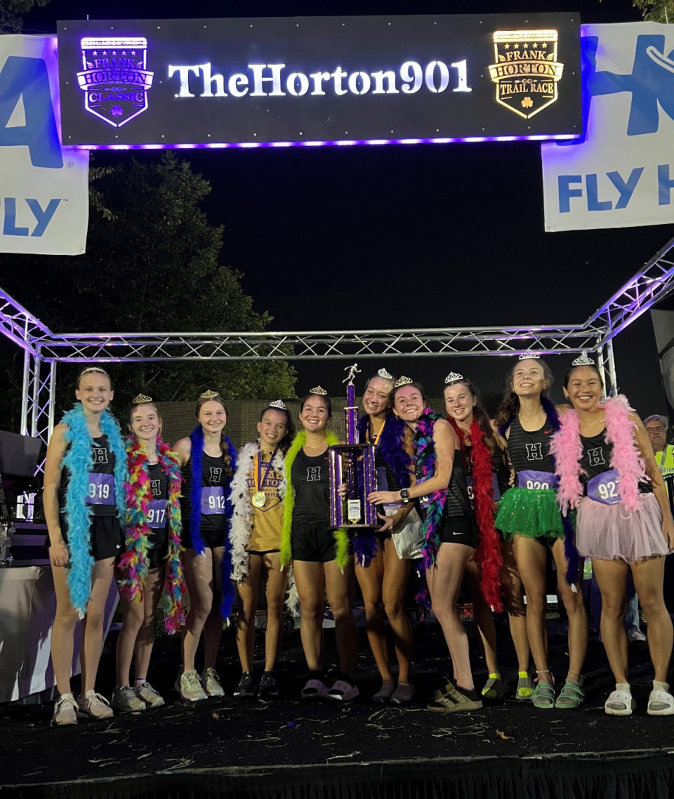 <strong>The Houston varsity girls cross country team could not attend their homecoming dance, but they &lsquo;danced&rsquo; their way to the team title at Saturday&rsquo;s Frank Horton Night Classic at Shelby Farms.</strong> (Courtesy Rachel Randall)